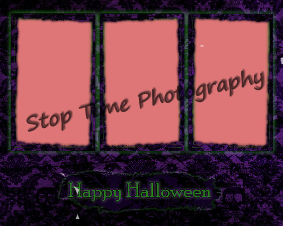 Skull-Damask-Purple-Triple-Halloween-Frame